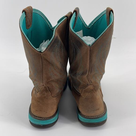 Ariat Anthem Java leather pull on embroidered square toe cowboy rodeo boots sz 8 - Picture 3 of 8